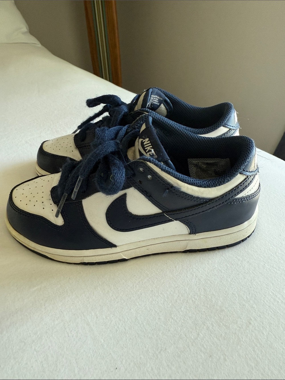 Nike Dunks Kids Navy & White Low Top Sneakers - Picture 5 of 6